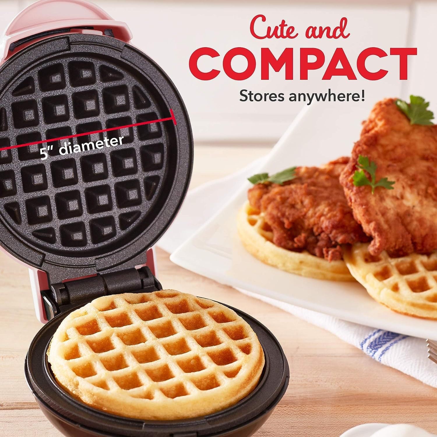 Mini Máquina de Waffles e Sandes para Pequeno‑Almoço