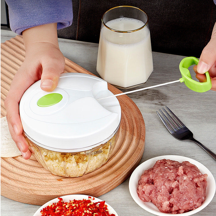 Picador Manual com Corda para Alho e Legumes