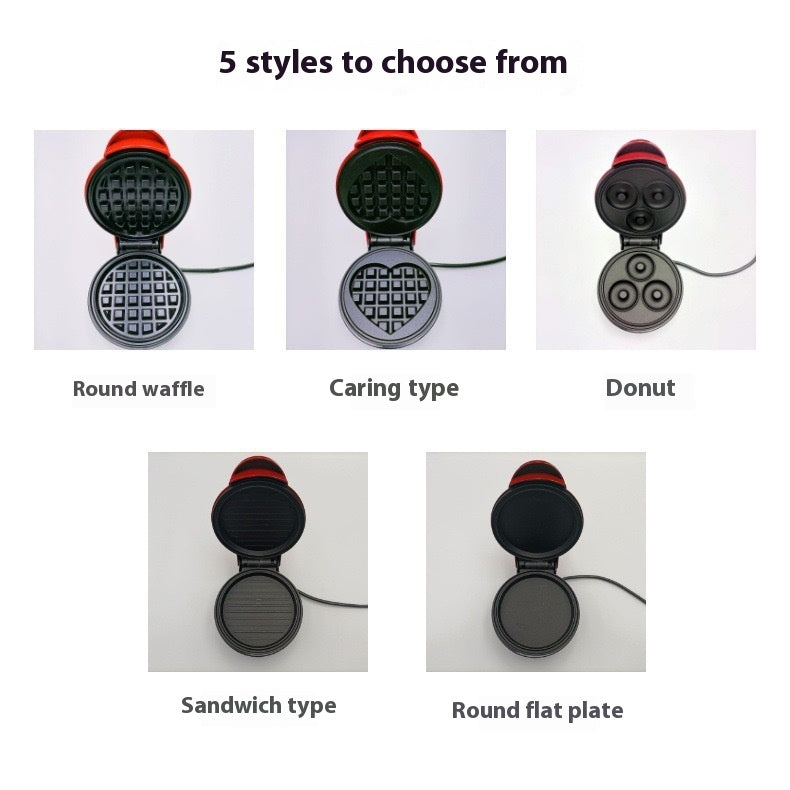 Mini Máquina de Waffles e Sandes para Pequeno‑Almoço
