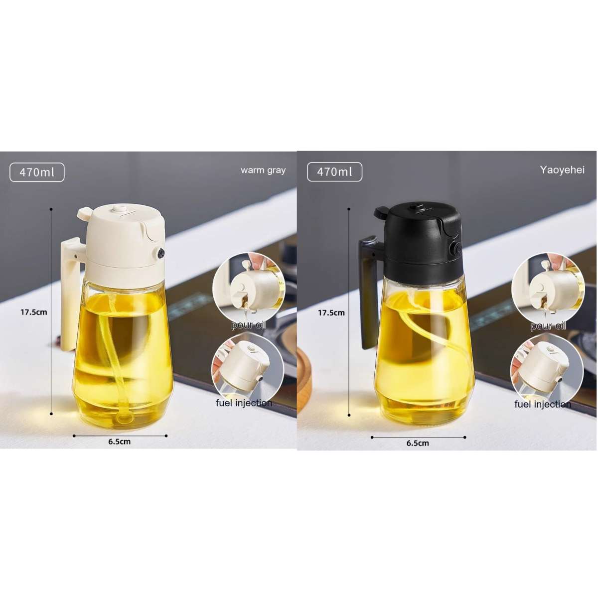 Dispensador de Azeite e Vinagre 2  em  1 | Spray